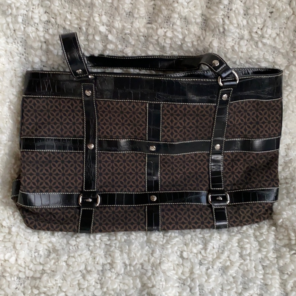 Relic Black & Brown Tote Purse OS